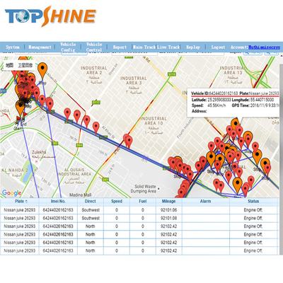 Gestion de flotte Google telematics GPS Tracking Platform 2 CPU avec application Open Source Code